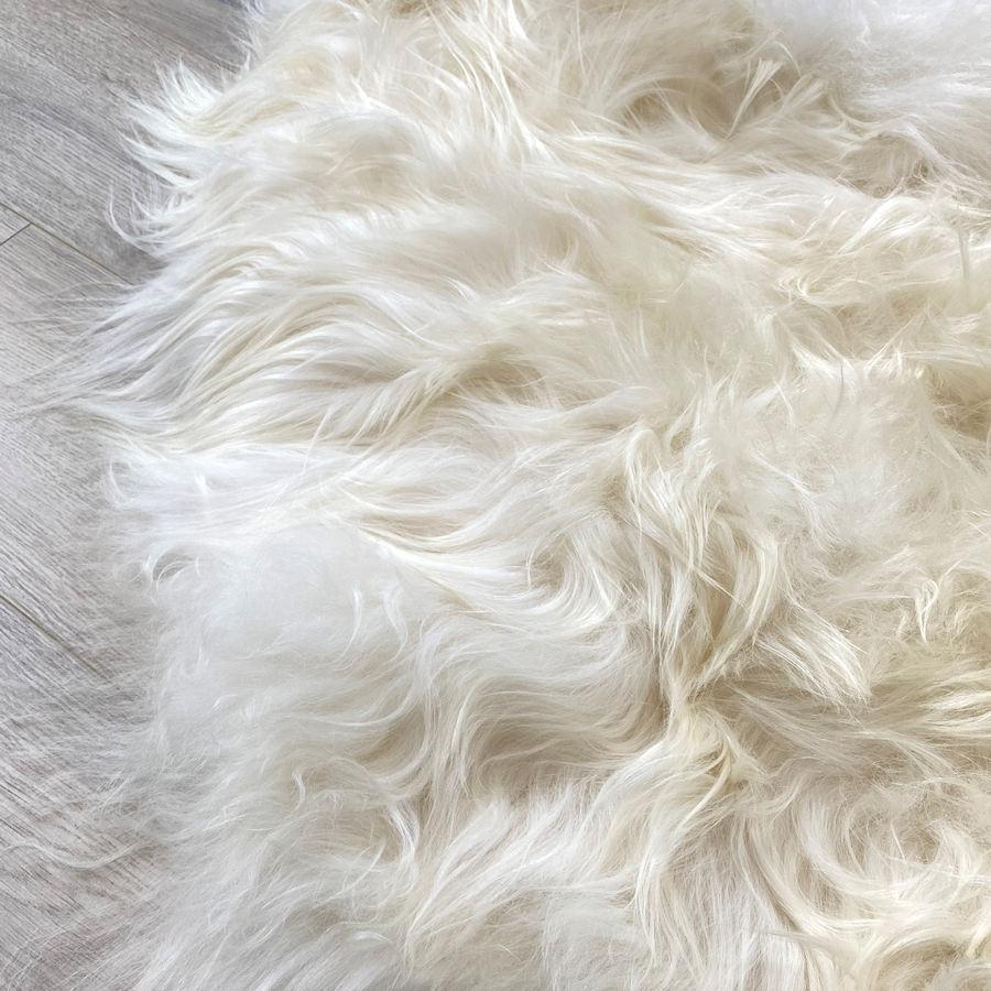 Hand-Crafted Shaggy Sheepskin Rug, Oval For Sale