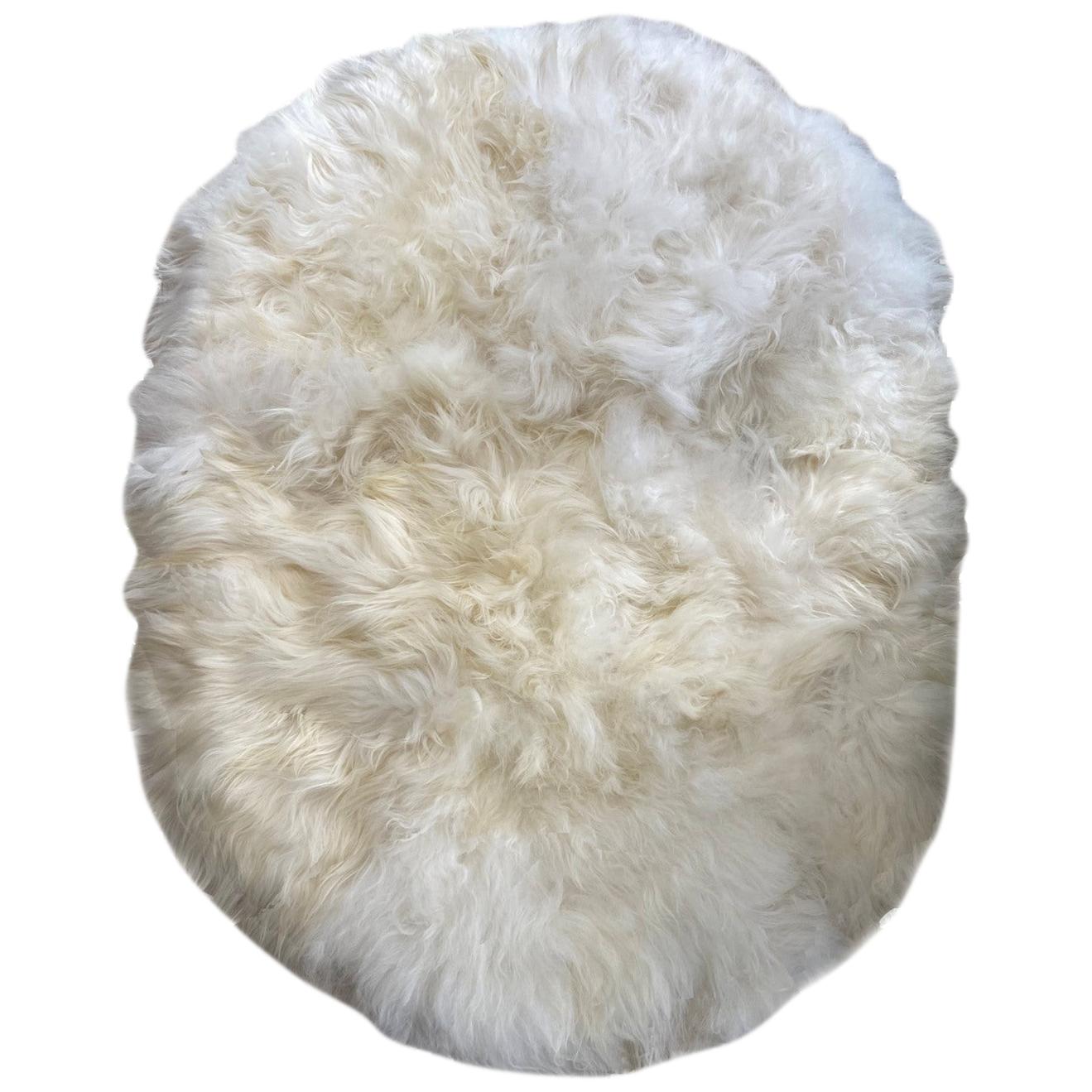 Shaggy Sheepskin-Teppich, ovaler, oval