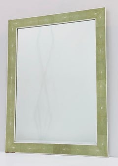 Wandspiegel aus Chagrinleder und Knochen von Sylvan aus San Francisco, signiert