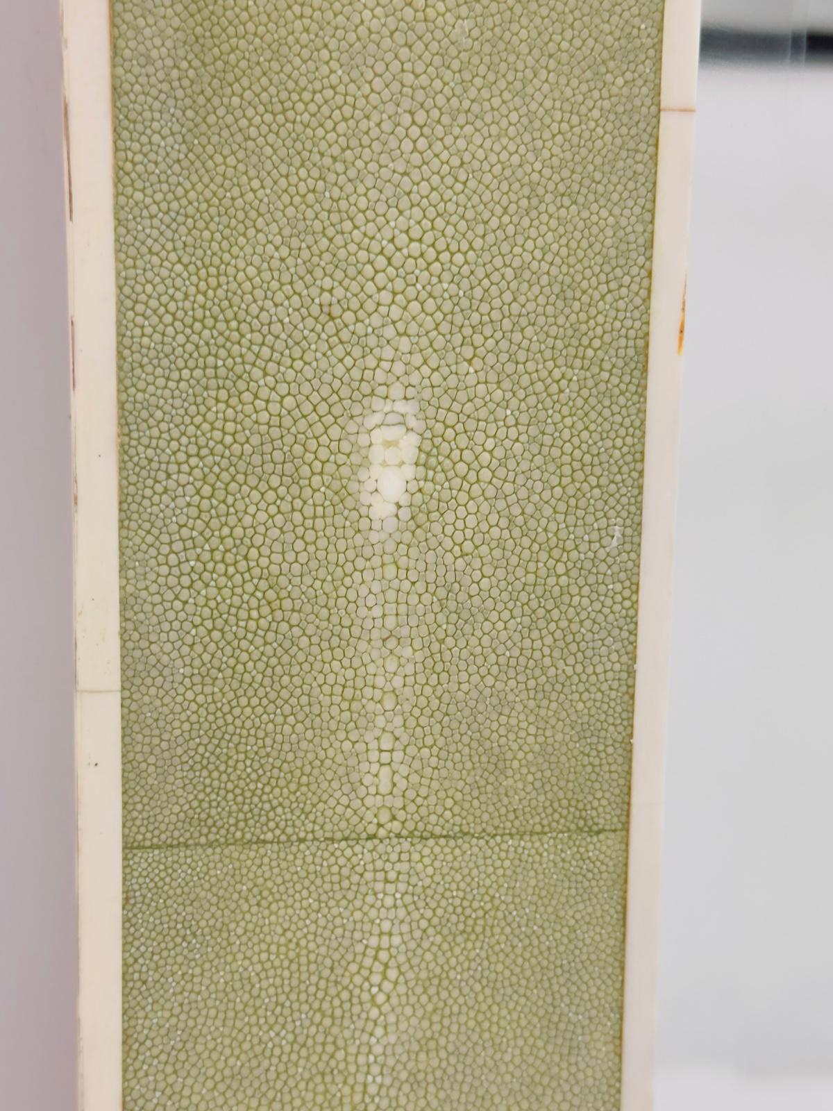 Shagreen and Bone Wall Mirror by Sylvan of San Francisco, Signed For Sale 1