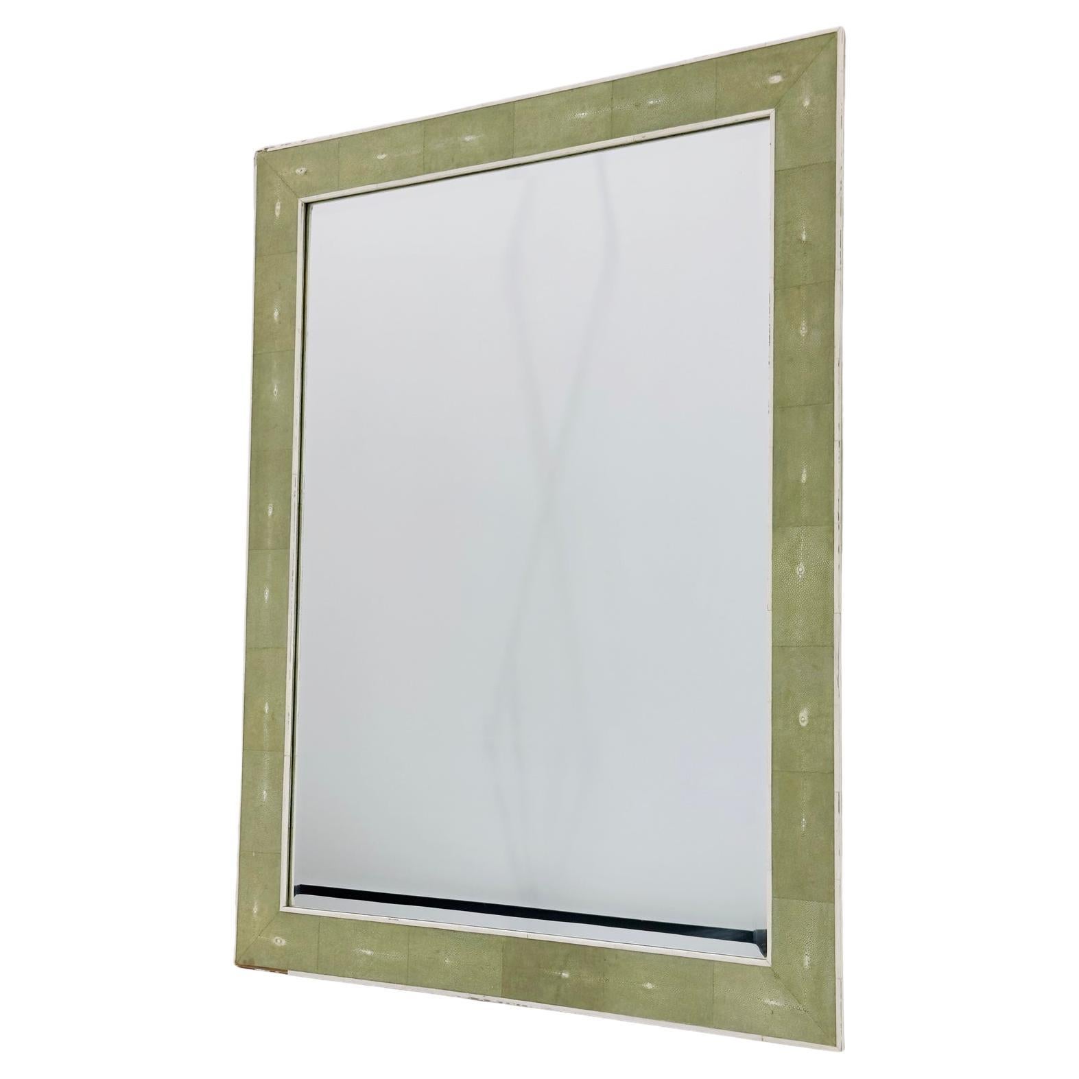 Shagreen and Bone Wall Mirror by Sylvan of San Francisco, Signed For Sale
