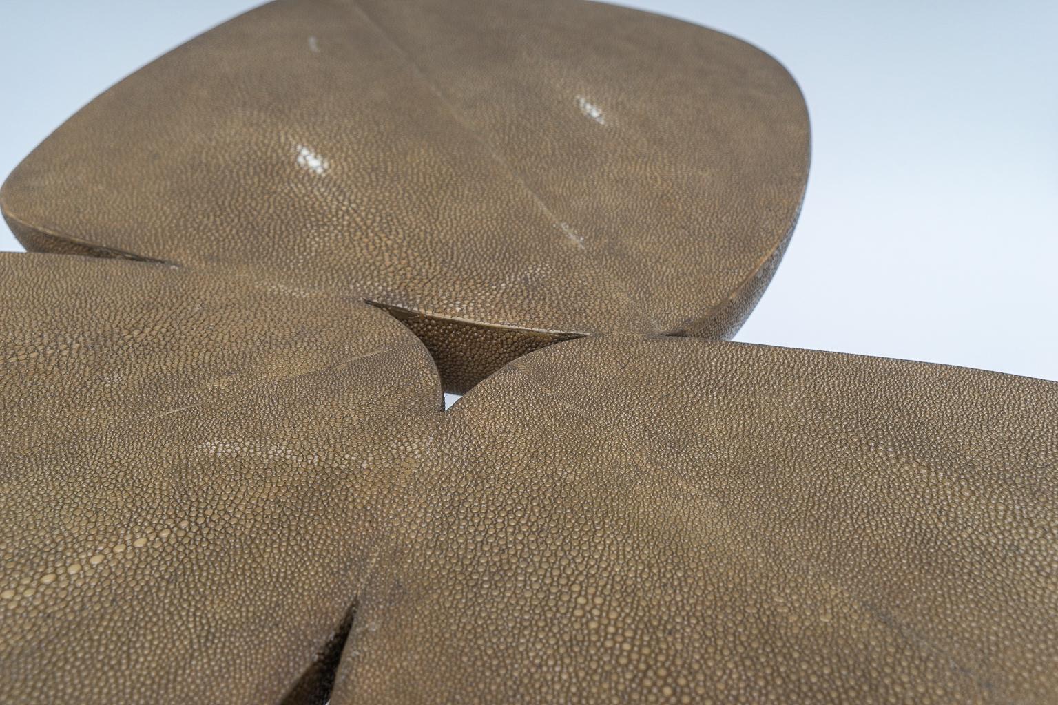 20th Century Shagreen and Brass Cocktail Table