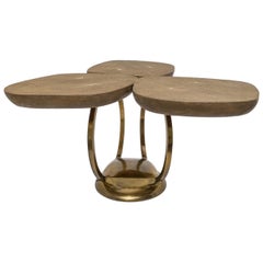 Shagreen and Brass Cocktail Table