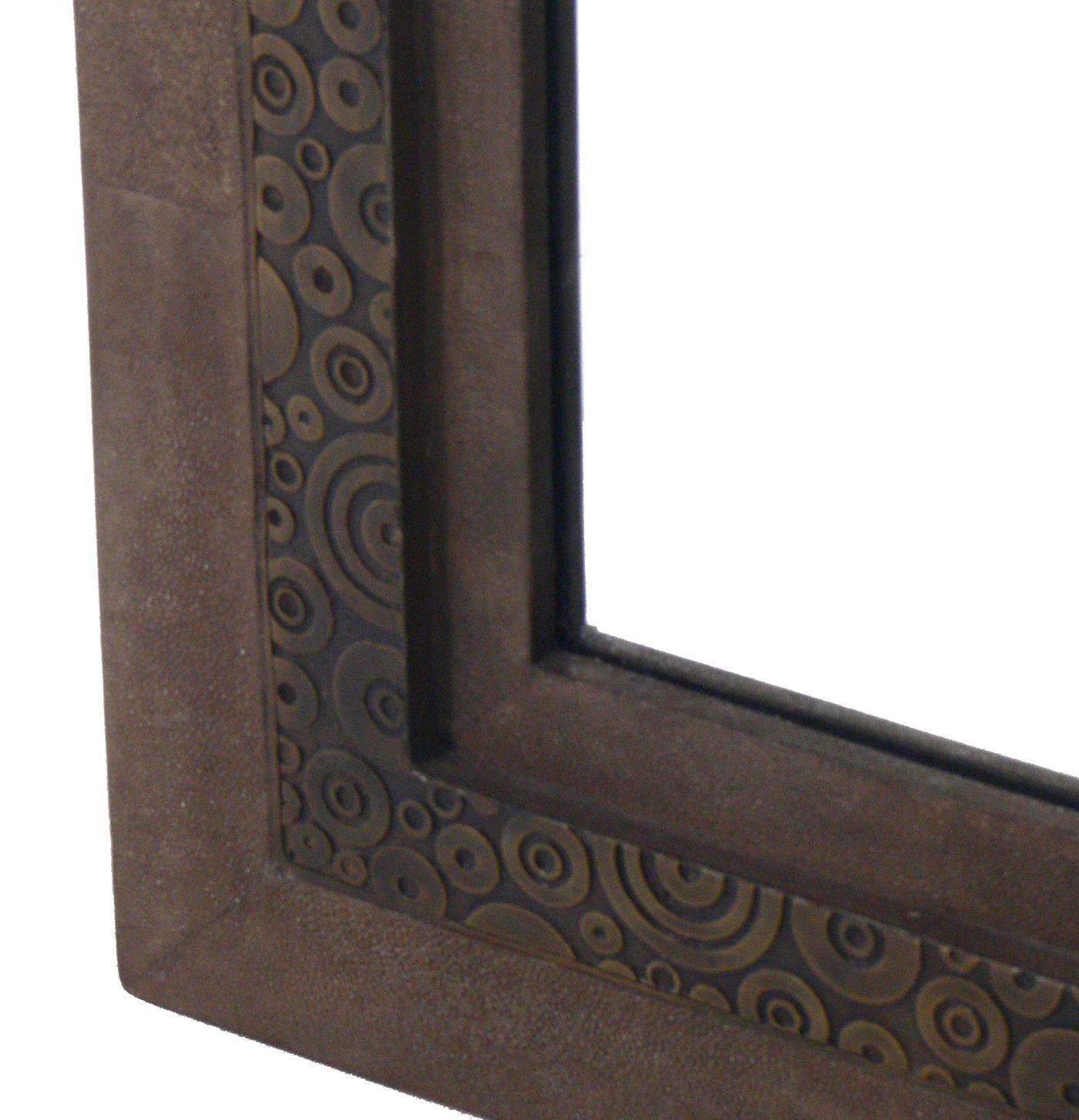 French Shagreen and Bronze Mirror by R & Y Augousti