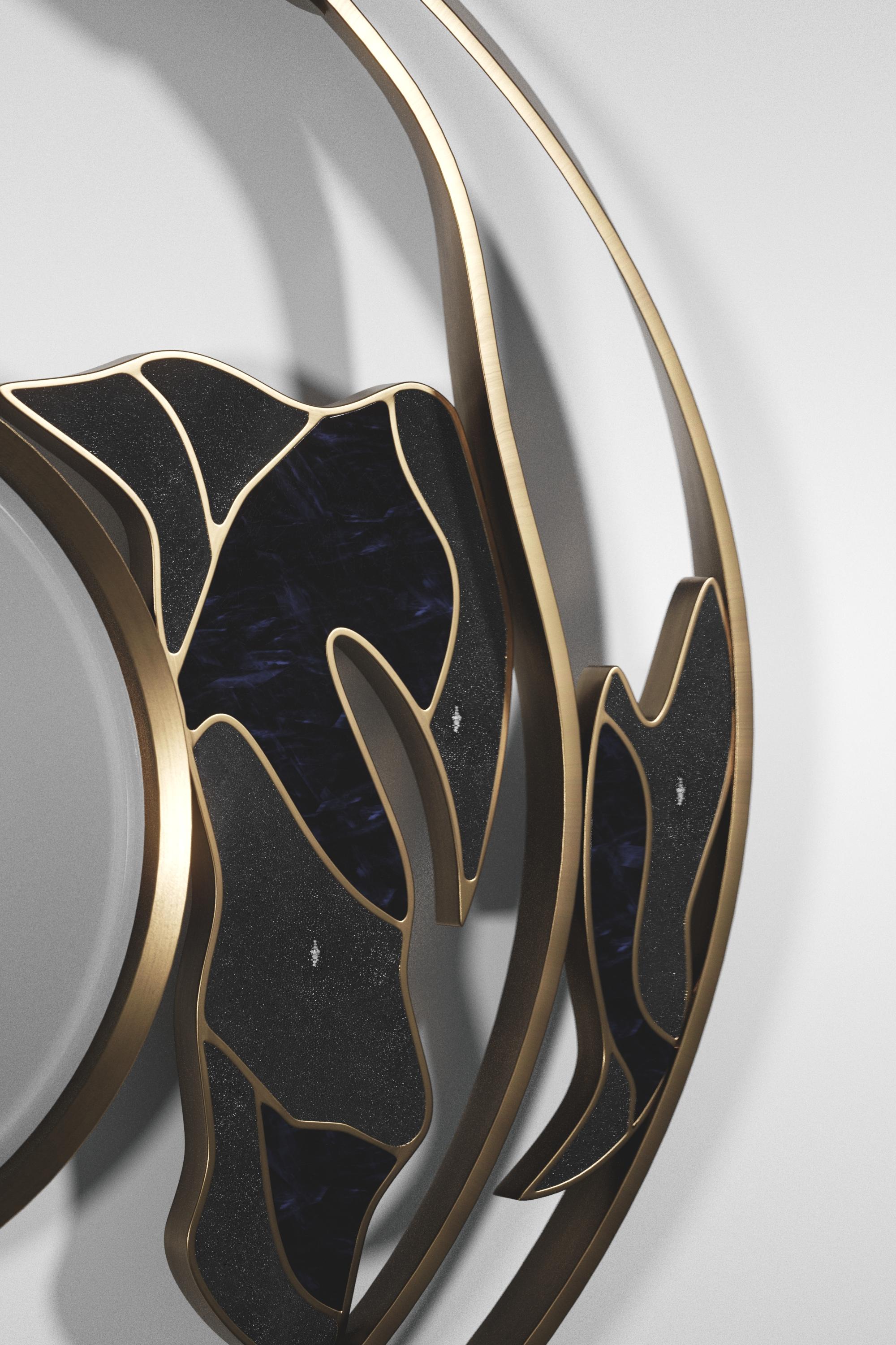 Specchio in ottone con zigrino e patina di bronzo di R&Y Augousti in vendita 10