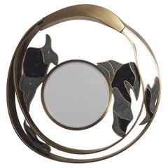 Shagreen and Bronze Patina Brass Mirror by R&Y Augousti
