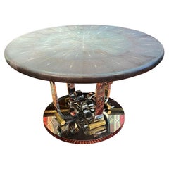 Shagreen and Chrome Center Table
