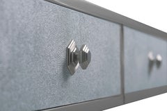 Shagreen and Polished Stainless Steel Desk