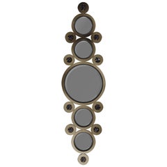Shagreen- und Quarzspiegel mit einem Rahmen aus Bronze-Patina-Messing von R&Y Augousti