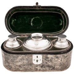 Shagreen and Silver Tea Caddy / Chest 18th Century