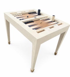 Tavolo da backgammon in pelle di squalo di Garrison Rousseau