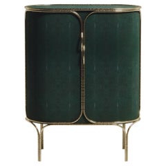 Shagreen Bar Cabinet with Bronze-Patina Brass Details by R&Y Augousti