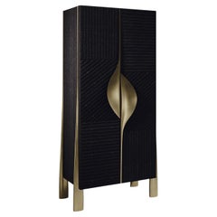 Shagreen Bar Cabinet with Bronze-Patina Brass Details by R&Y Augousti