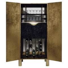 Shagreen Bar Cabinet with Bronze-Patina Brass Details by R&Y Augousti