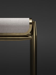 Shagreen Bar Stool with Bronze-Patina Brass Details by Kifu Paris