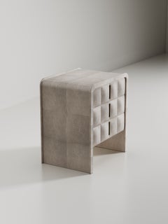 Shagreen Bedside Table with Quilted Details by R&Y Augousti