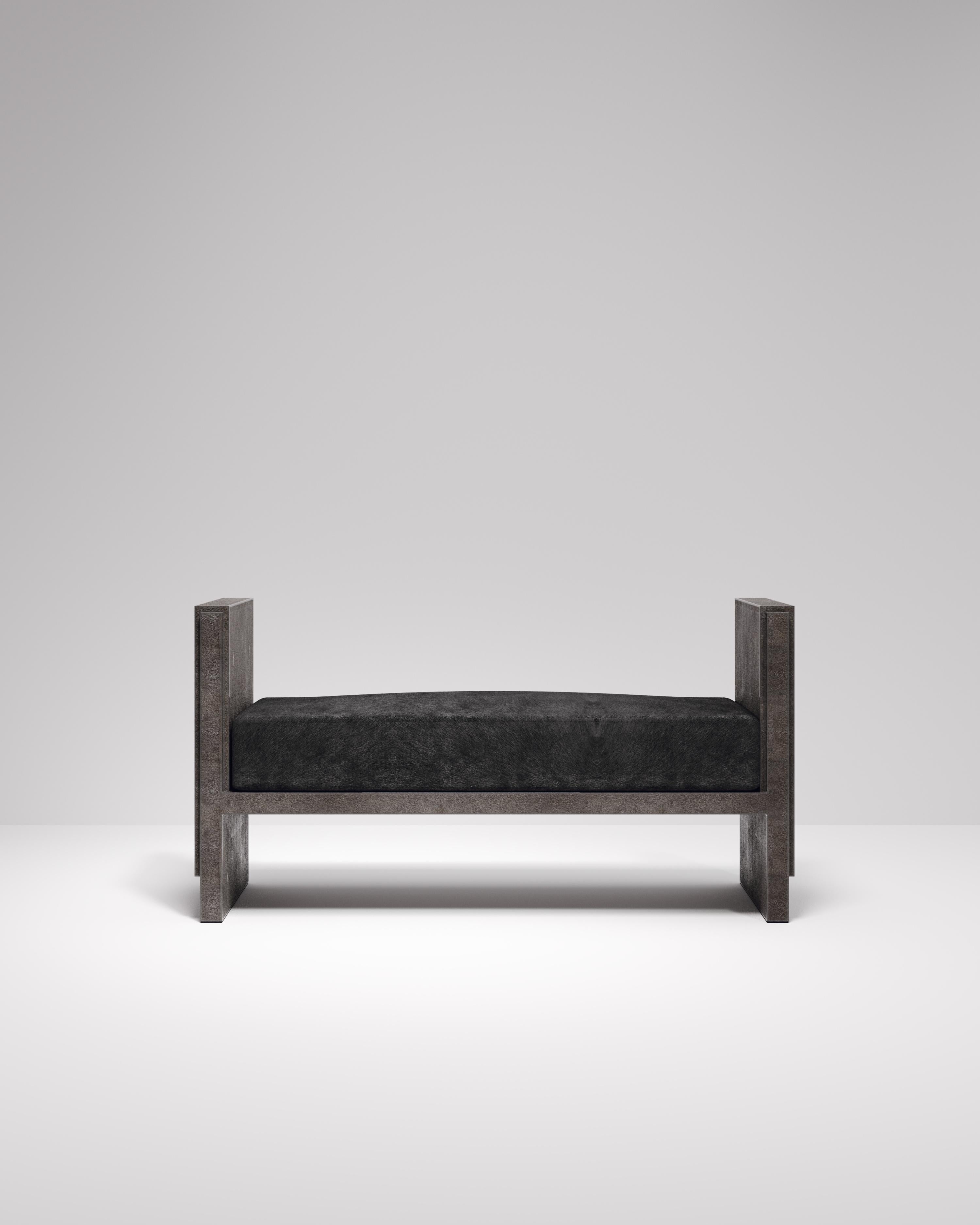French Shagreen Bench by R&Y Augousti For Sale