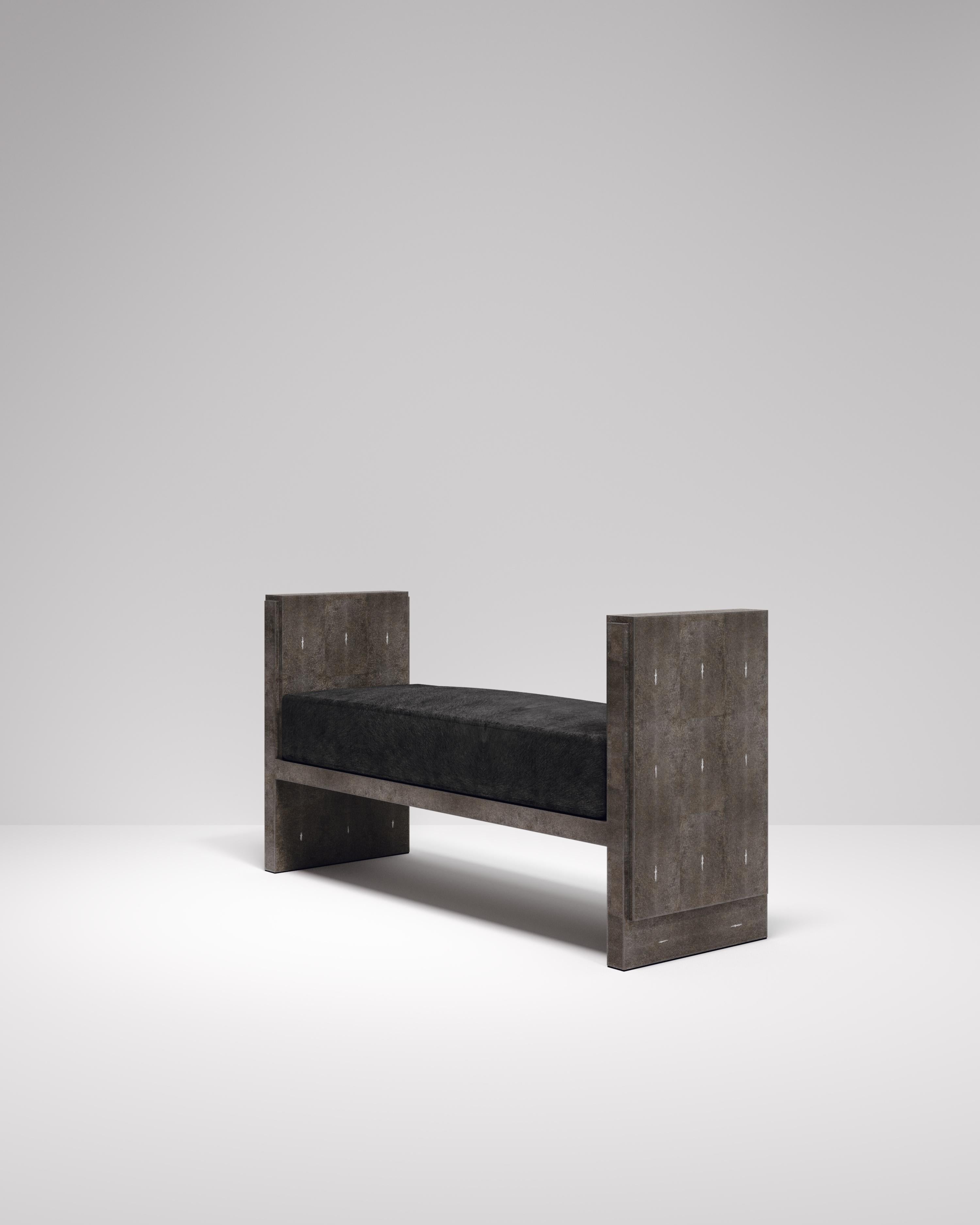 Hand-Crafted Shagreen Bench by R&Y Augousti For Sale