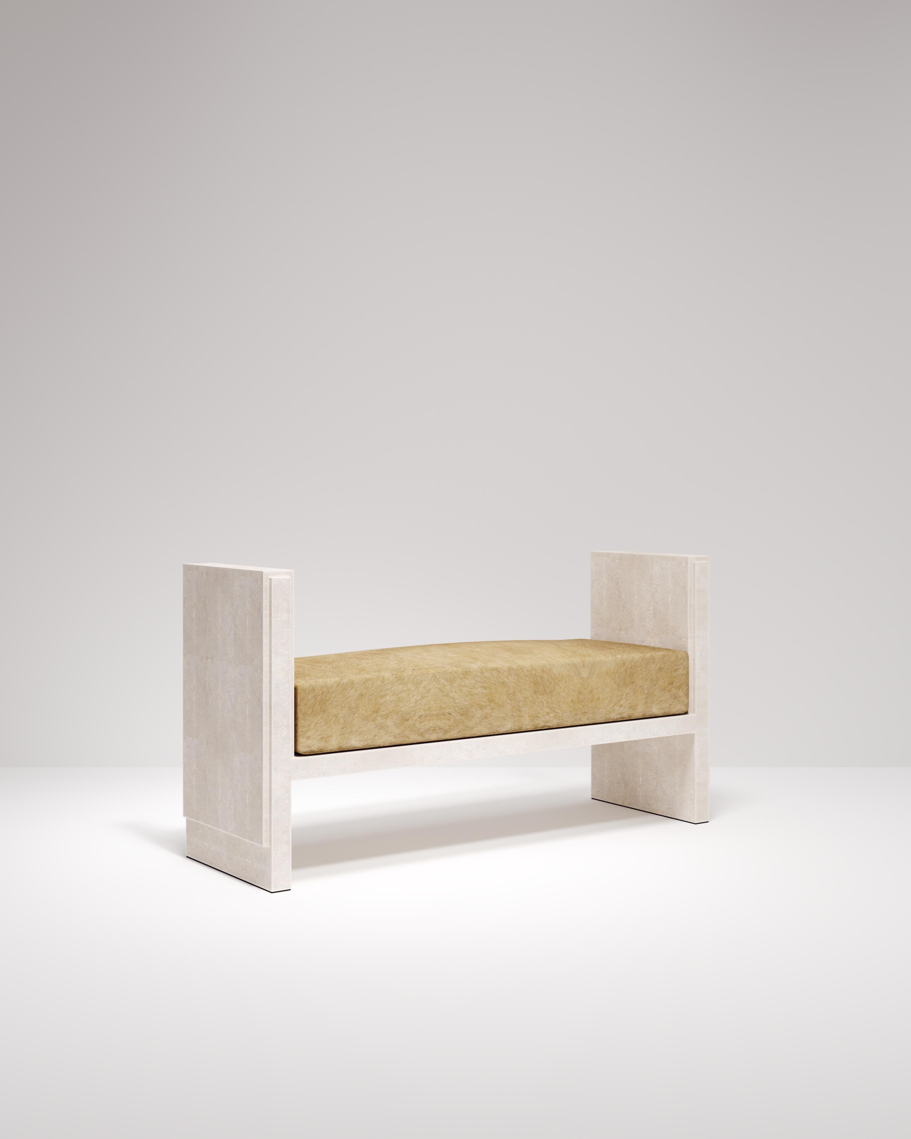 Contemporary Shagreen Bench by R&Y Augousti For Sale