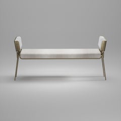 Shagreen-Bank mit Bronze-Patina-Messingdetails von Kifu Paris