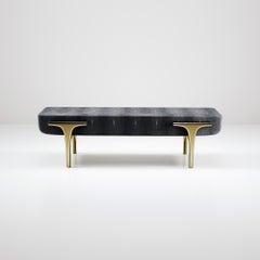 Shagreen Bench with Bronze-Patina Brass Details by R&Y Augousti