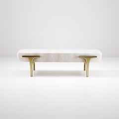 Shagreen Bench with Bronze-Patina Brass Details by R&Y Augousti