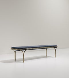 Shagreen Bench with Bronze-Patina Brass Details by R&Y Augousti