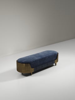 Shagreen Bench with Bronze-Patina Brass Details by R&Y Augousti