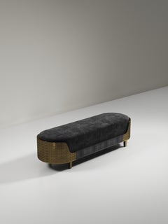 Shagreen Bench with Bronze-Patina Brass Details by R&Y Augousti