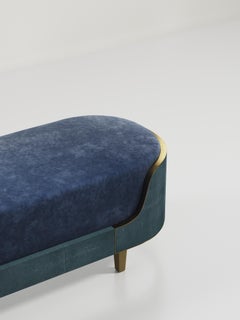 Shagreen Bench with Bronze-Patina Brass Details by R&Y Augousti