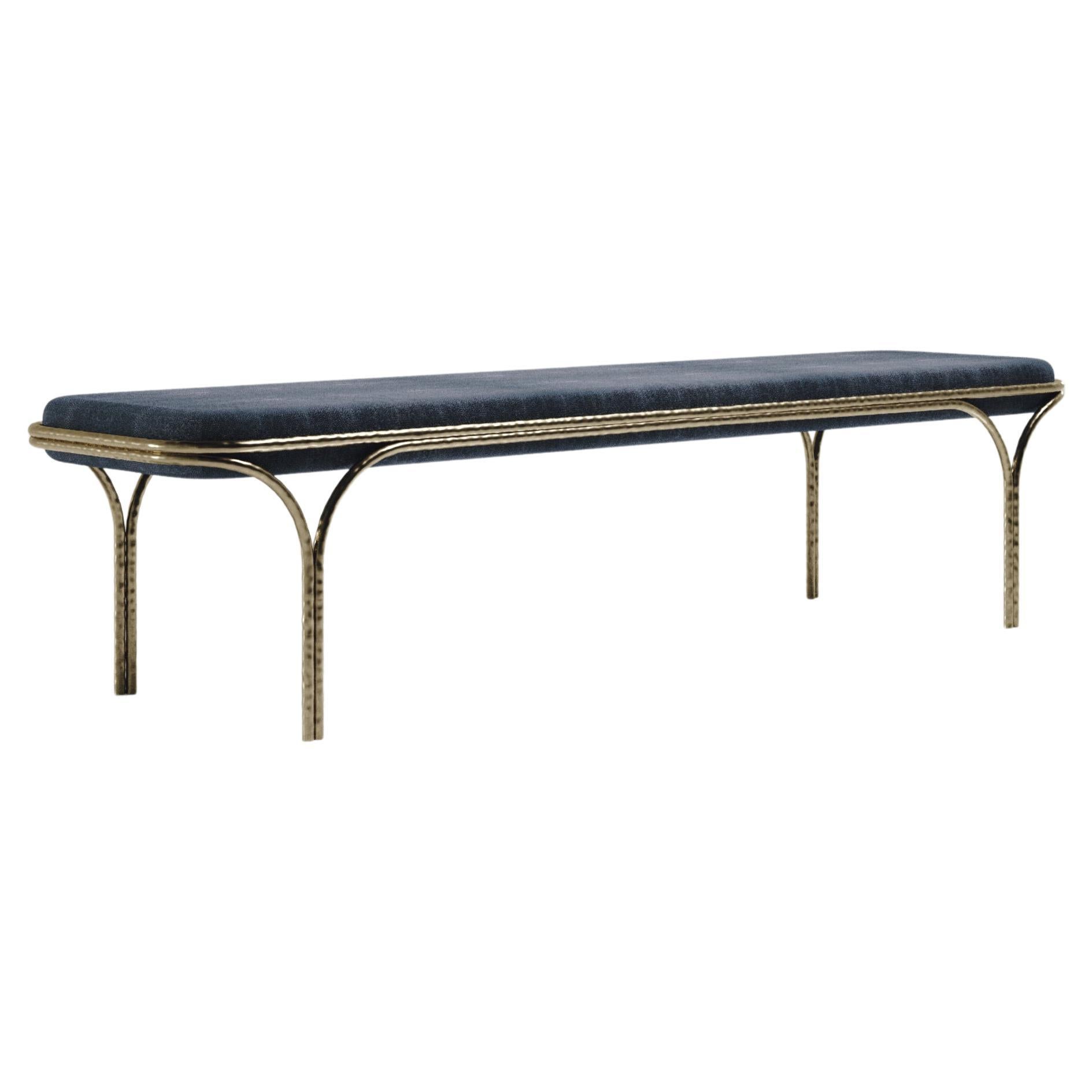 Shagreen Bench with Bronze-Patina Brass Details by R&Y Augousti