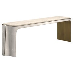 Shagreen Bench with Bronze Patina Brass Details by R&Y Augousti