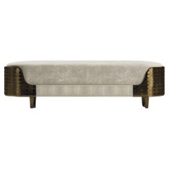 Panchina in zigrino con dettagli in ottone patinato bronzo di R & Y Augousti