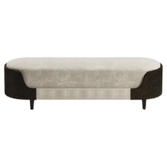 Panchina in zigrino con dettagli in ottone patinato bronzo di R & Y Augousti