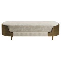 Panchina in zigrino con dettagli in ottone patinato bronzo di R & Y Augousti