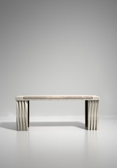 Shagreen Bench with Geometric Fluted Details by R&Y Augousti