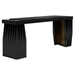 Shagreen Bench with Geometric Fluted Details by R&Y Augousti