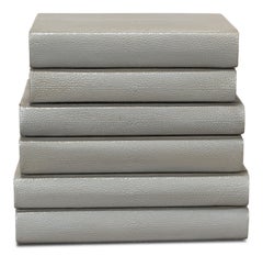 Shagreen-Buchset, 12-teilig, in Storm Grey, genarbtes Leder