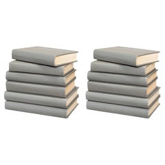 Shagreen-Buchset, 12-teilig, in Storm Grey, genarbtes Leder