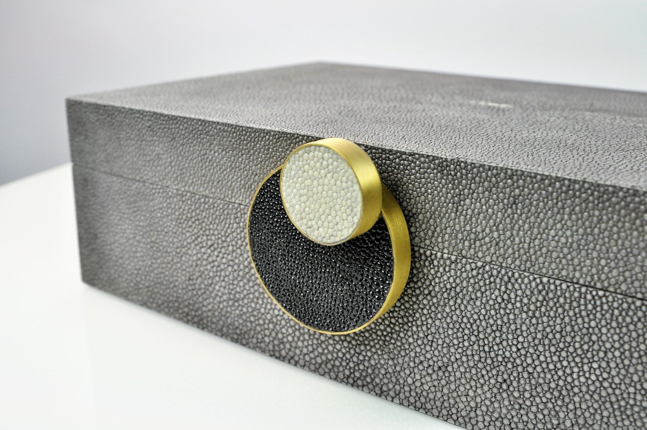 Contemporary Shagreen Box Circle 'Small' by Ginger Brown