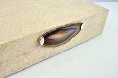 Shagreen Box with Agate Slice BX379 by Ginger Brown
