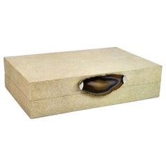 Scatola di zigrino con fetta di agata BX379 di Ginger Brown