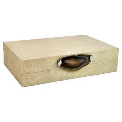 Shagreen Box with Agate Slice BX379 by Ginger Brown