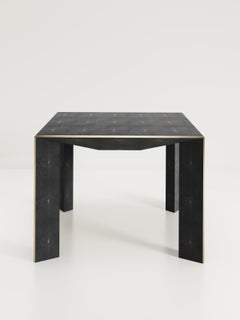 Shagreen Breakfast Table with Bronze-Patina Brass Accents R&Y Augousti