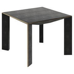 Frühstückstisch aus Chagrin mit Akzenten aus Bronze-Patina-Messing R&Y Augousti