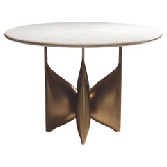 Shagreen Breakfast Table with Bronze Patina Brass Details by Kifu Paris