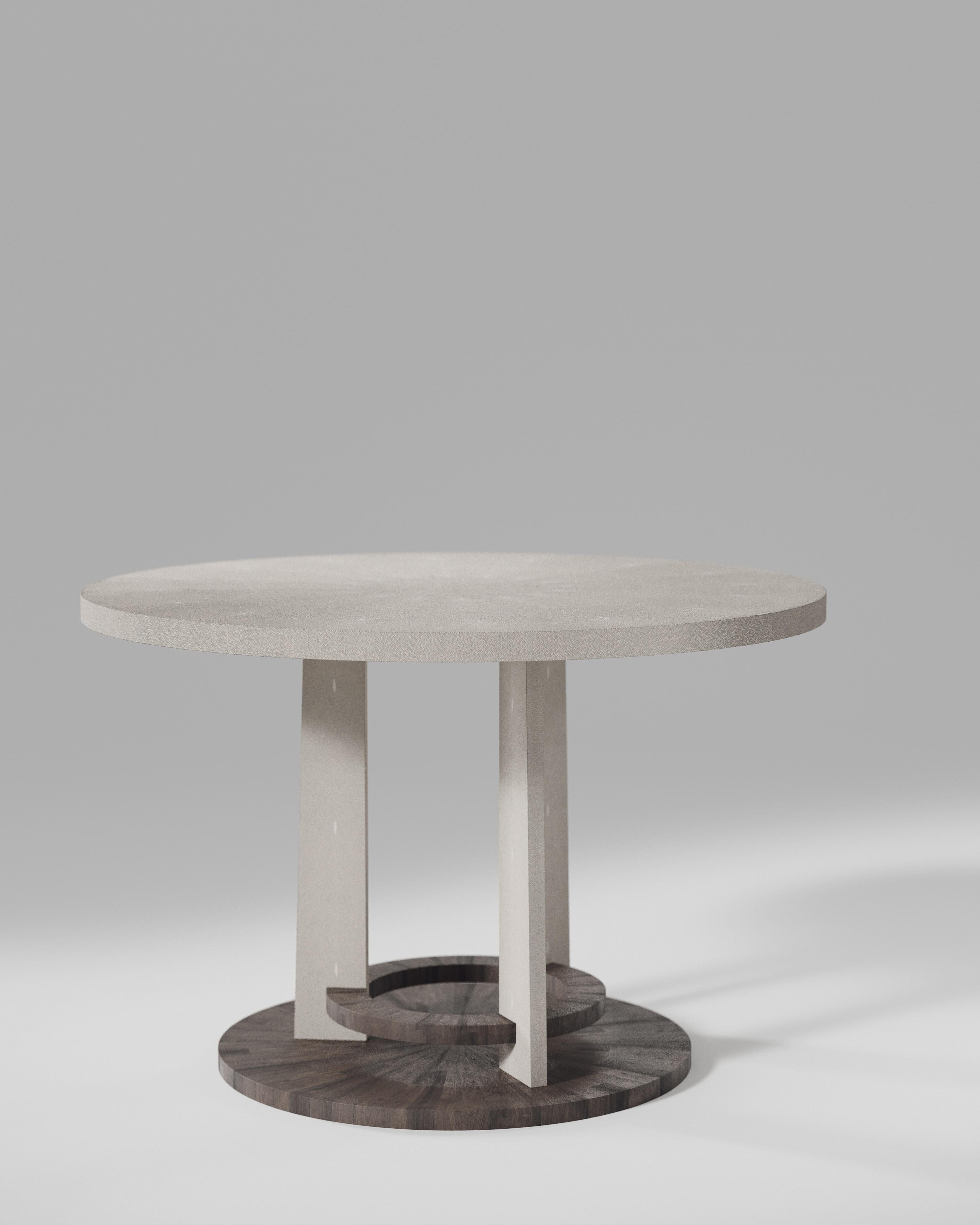 Shagreen Breakfast Table with Palmwood Details by R&Y Augousti For Sale 6
