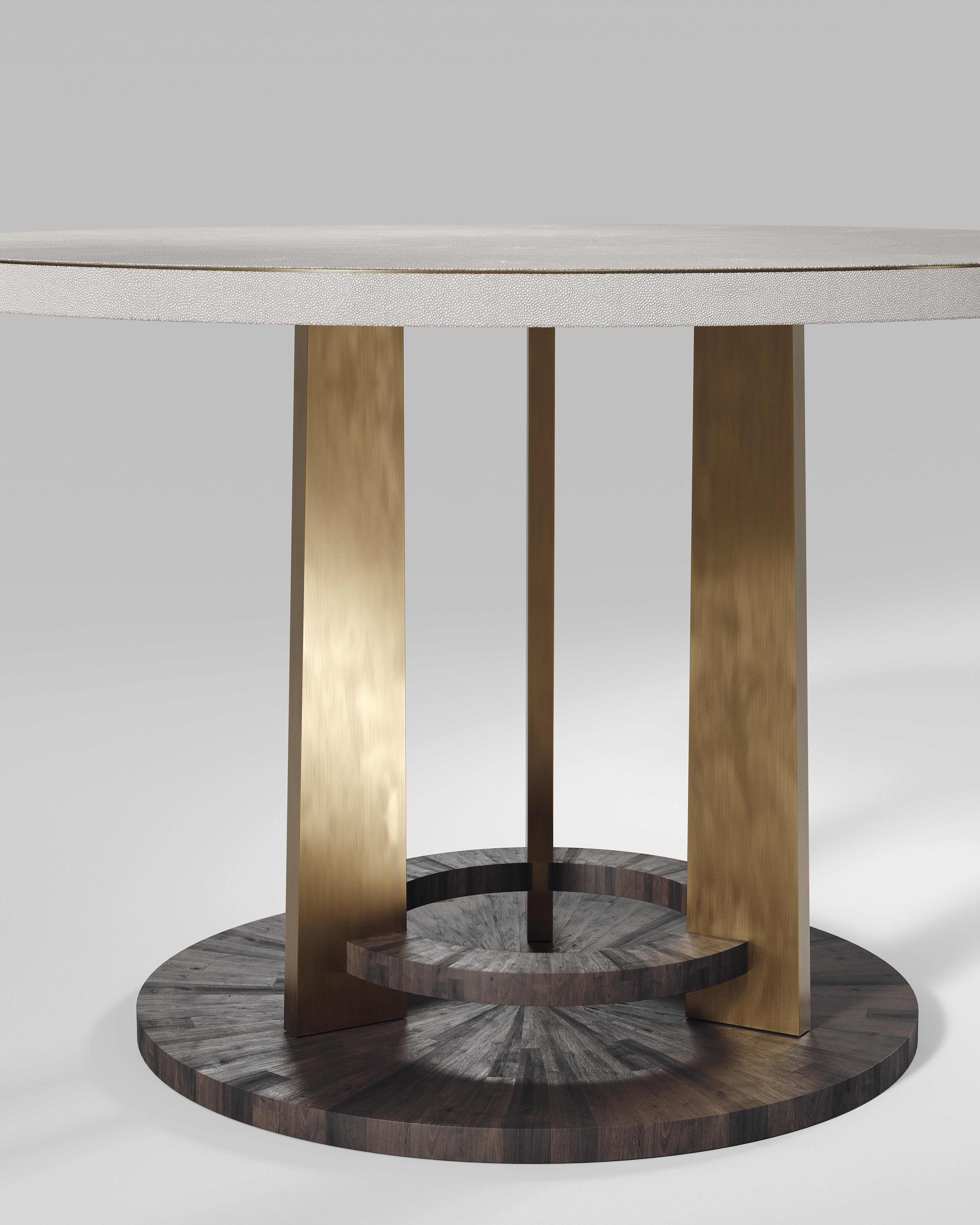 Art Deco Shagreen Breakfast Table with Palmwood Details by R&Y Augousti For Sale