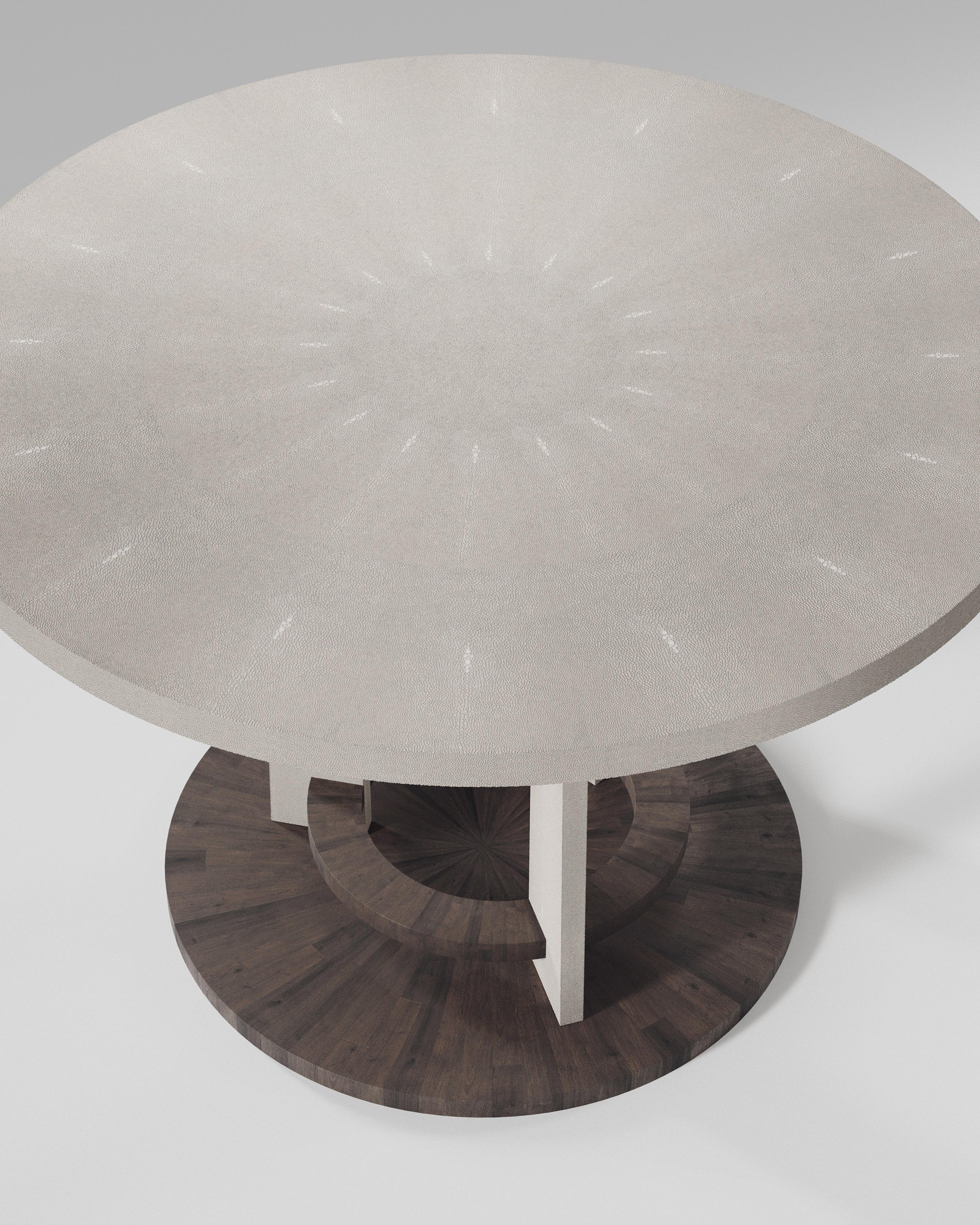 Shagreen Breakfast Table with Palmwood Details by R&Y Augousti For Sale 2