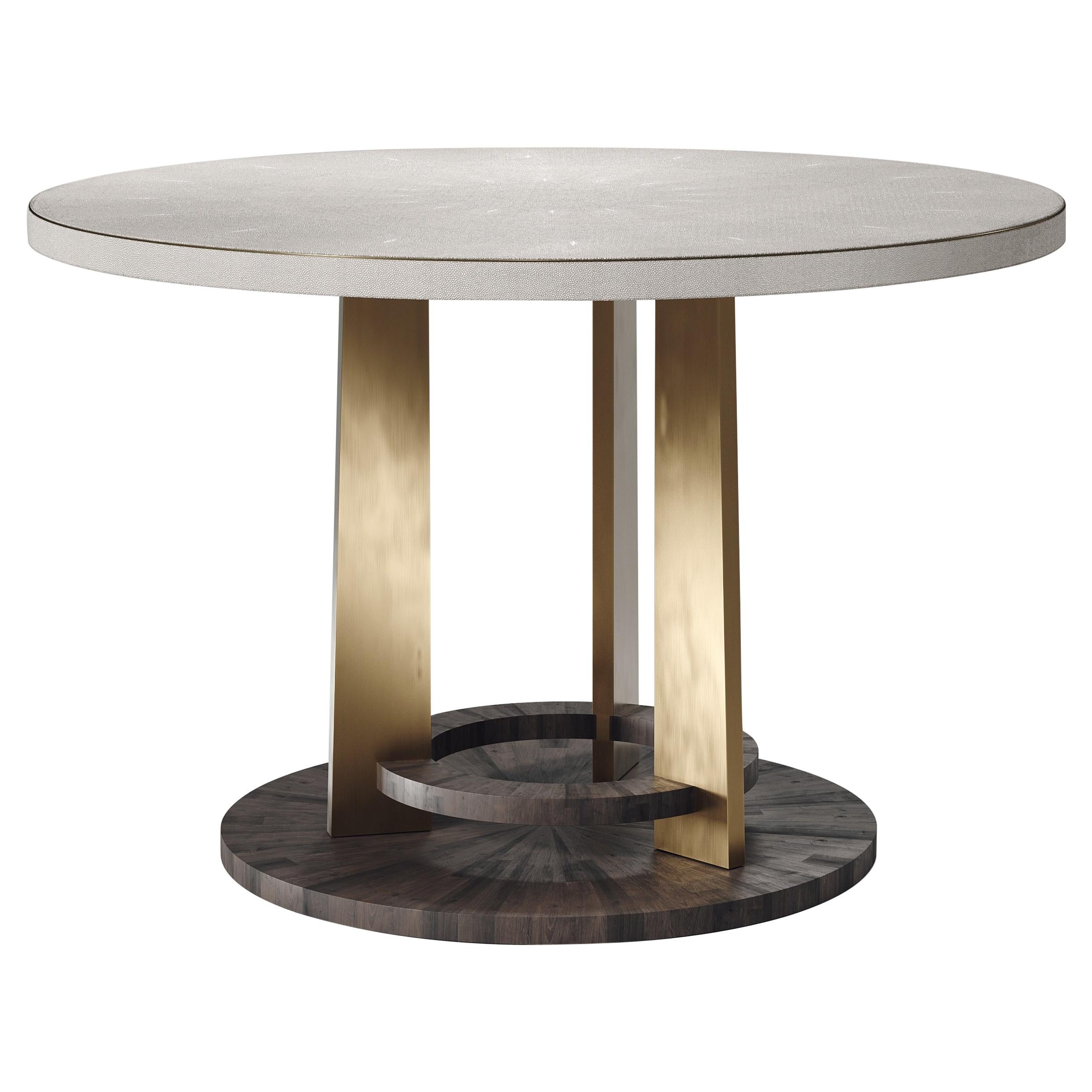 Shagreen Breakfast Table with Palmwood Details by R&Y Augousti For Sale